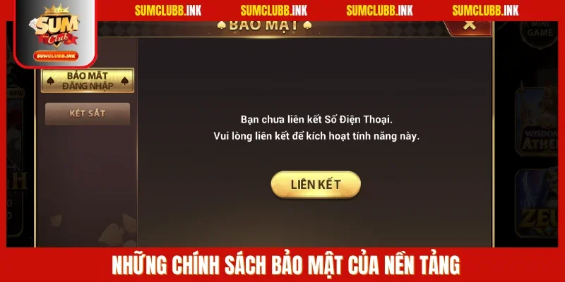 Các nội dung bảo mật được chia thành nhiều hạng mục rõ ràng